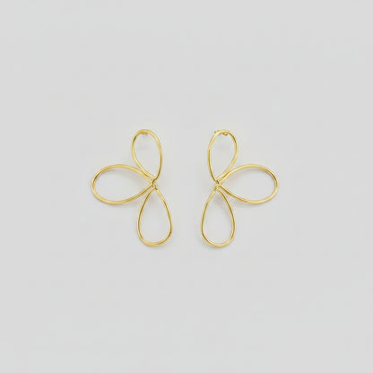 Minimalistische Flower Oorbellen Goudkleurig – Stainless Steel | Twinolo
